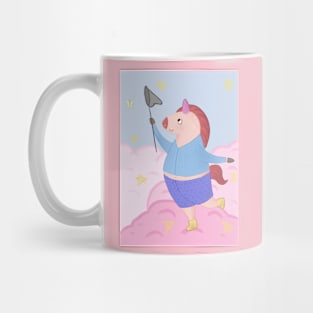 pink unicorn in the clouds Mug